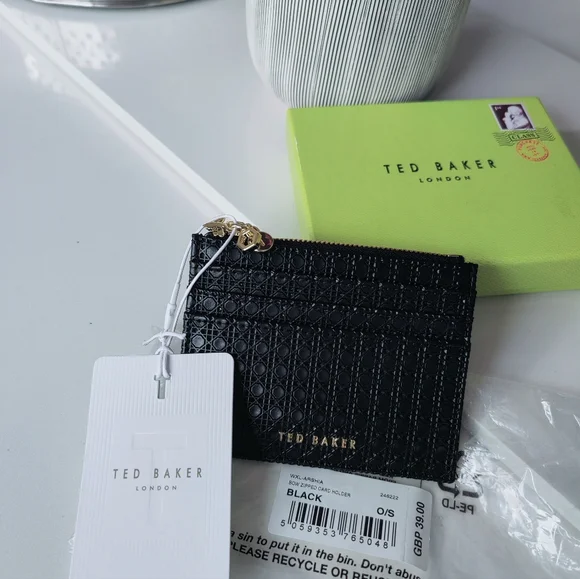 Black leather Ted Baker Card Coin Purse new - Picture 6 of 12